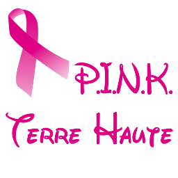 P.I.N.K. of Terre Haute logo with a Disney font and a pink ribbon for breast cancer.